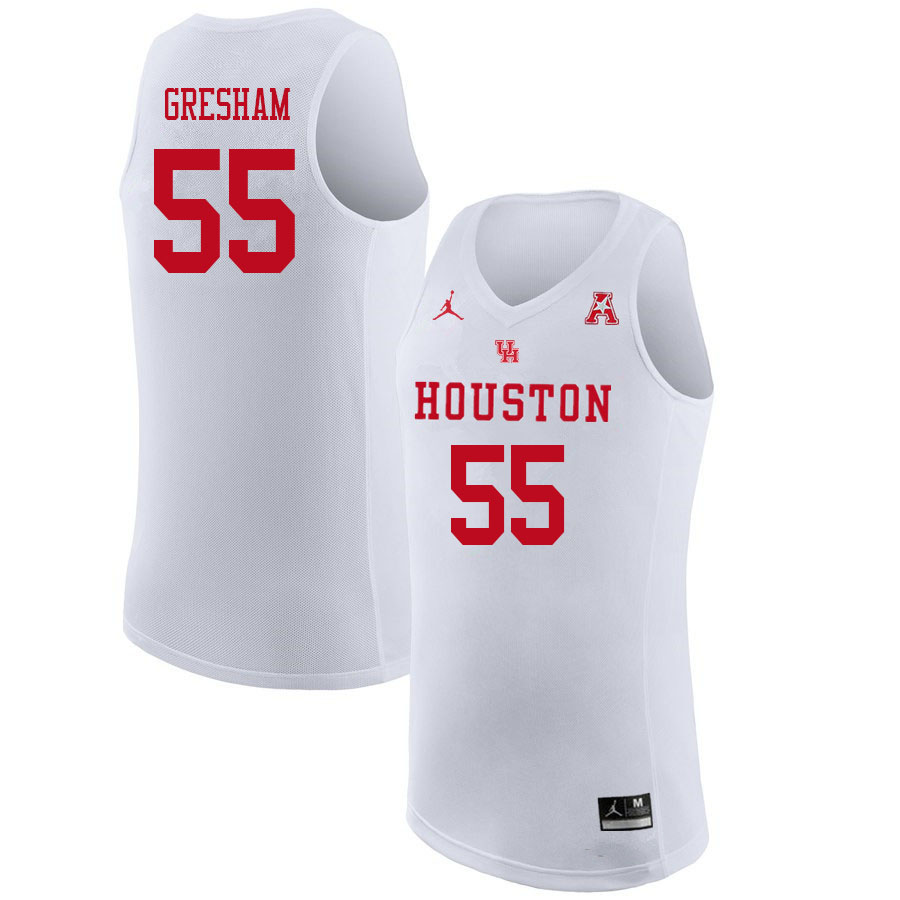 Jordan Brand Men #55 Brison Gresham Houston Cougars College Basketball Jerseys Sale-White